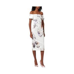 NWT Ted Baker Saidie Vanilla Off the Shoulder Bodycon Bardot Dress Size 2 (US 6)